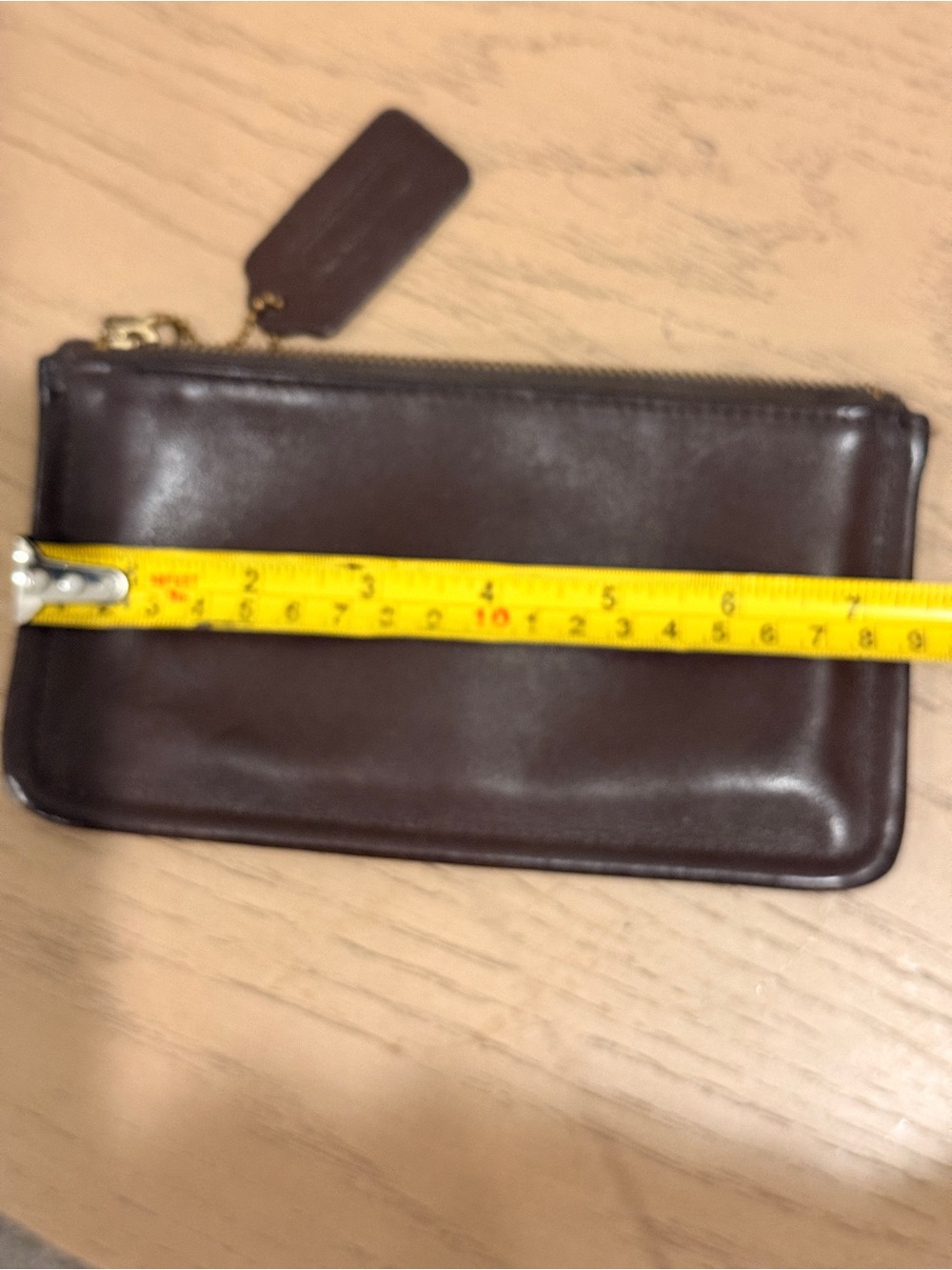 Coach Brown Leather Wristlet Clutch with Gold Hardware - Picture 5 of 7
